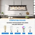 thumbnail image 2 of Dextrus 5-Light Farmhouse Rustic Pendant Light, Hanging Ceiling Light Chandelier for Kitchen Island, Living Room Bedroom-Black & Brown, 2 of 5