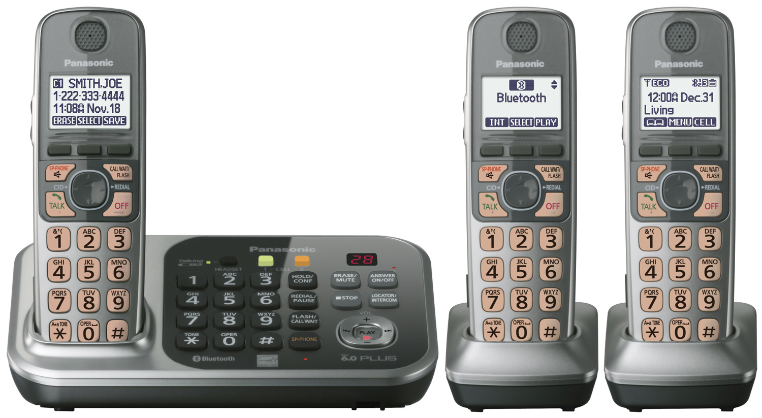 Panasonic KX-TG7743S DECT 6.0 1.90 GHz Cordless Phone, Silver - image 2 of 2