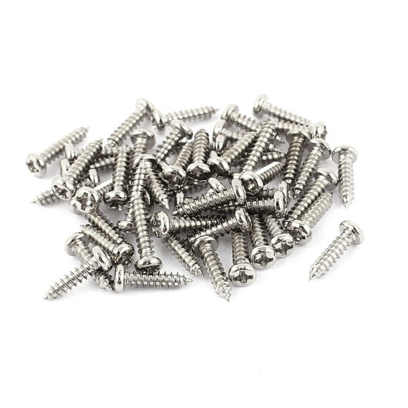 Unique Bargains 50pcs M3 x 12mm Stainless Steel Cross pan Head Self Tapping Screws Bolts