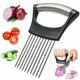 thumbnail image 2 of Cortador de cebolla de acero inoxidable, herramientas para verduras, cortador de tomate, utensilio de cocina, aguja de cebolla de acero con soporte de ayuda seguro para cortar, cortador fácil de, 2 of 8