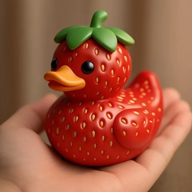 Figura Decorativa de Pato Frutal de Resina, Adorno Kawaii para Jardín y Escritorio, Interior/Exterior