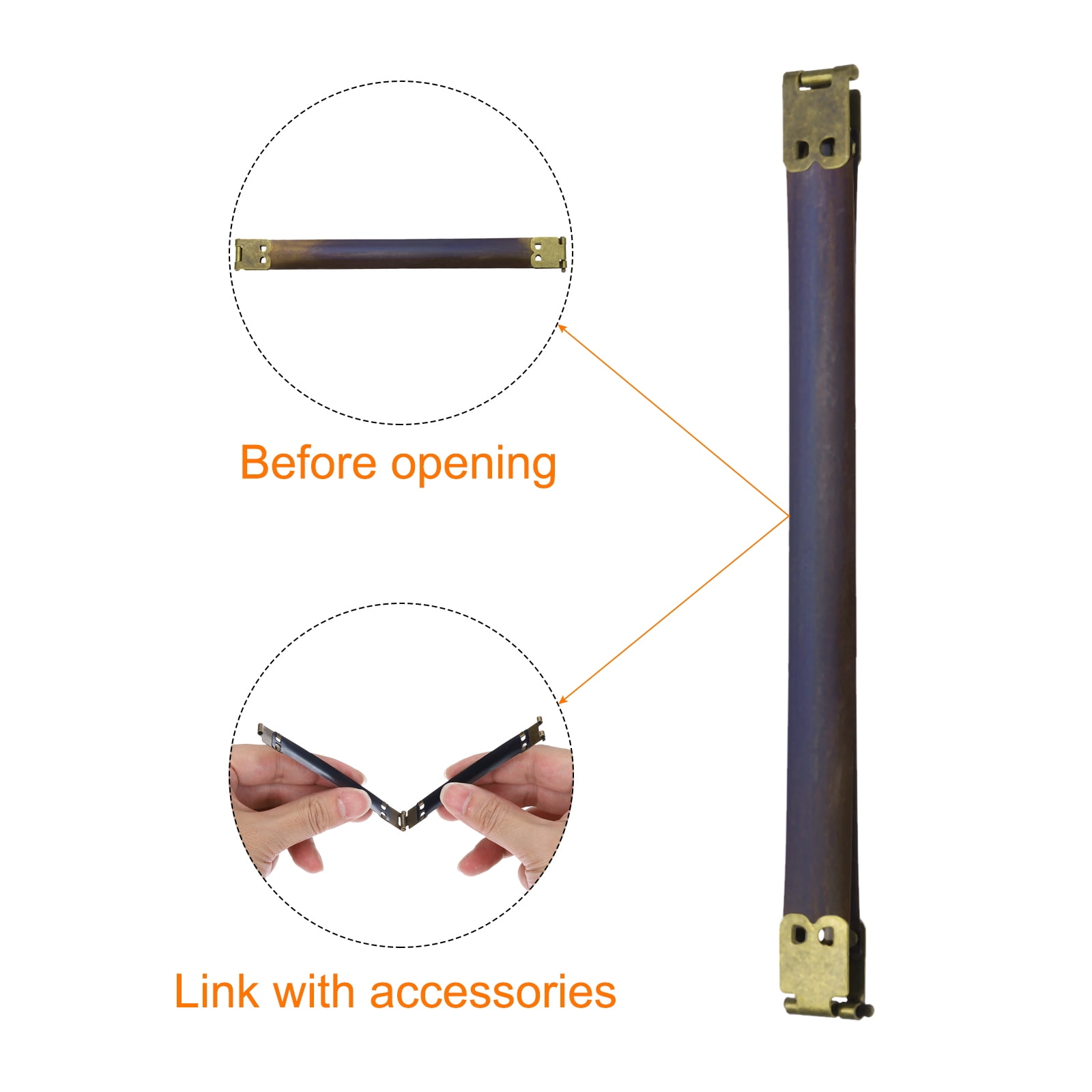 Unique Bargains Metal Internal Flex Purse Frame for Purse Making 5.9"