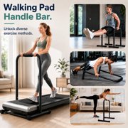 Lineslife Walking Pad Handle Bar Only,Adjustable Handrail 31.5-37.4 Inches Fits Treadmills Up to 24.8 Wide with Anti-Slip Foam Grips Black