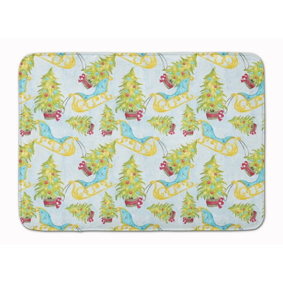 Christmas Tree and Sleigh Machine Washable Memory Foam Mat