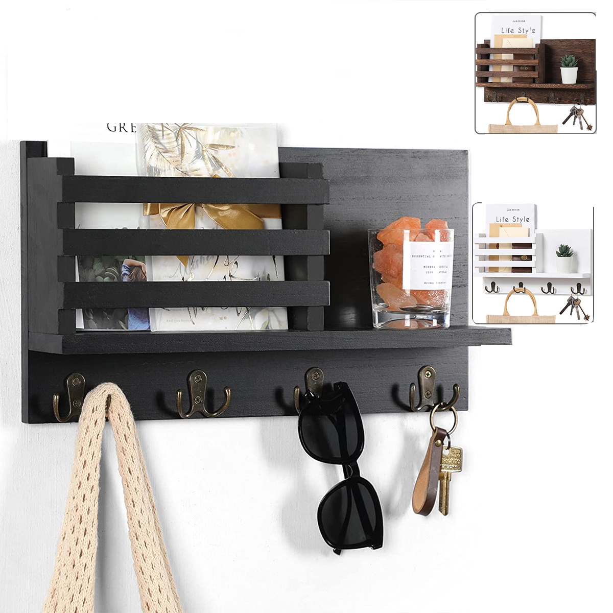 RELAX DREAM Key Holder for Wall Decorative,Mail Organizer and Key Rack