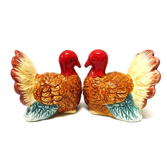 turkey magnetic ceramic salt & pepper shakers by attractives