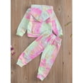 thumbnail image 3 of Baby Girls Autumn Winter Outfits Tie-Dye Sweatshirt Long Sleeve Hoodies Tops Pants, 3 of 6
