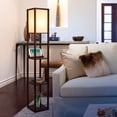 thumbnail image 3 of Brightech Maxwell Tower Floor Lamp w/ Shelves & Wireless Charging, Havana Brown, 3 of 10