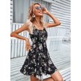 thumbnail image 5 of Women's Summer Dresses Boho Sleeveless Dress Halter Floral Short Party Casual Fit Elegant Vacation Sundress (Black,X-Large), 5 of 6