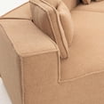 thumbnail image 2 of Barara King 181"Extra Large Compressed Seat Sofa with Teddy Sherpa Fabric, Full-Foam Cushion and Includes 9 Soft Pillows, Boneless Couches with High-Density Foam for Living Room, Brown, 2 of 9