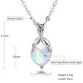 thumbnail image 4 of Inpasne Created White Fire Opal Pendant Necklace 925 Sterling Silver, Classic Solitaire, 2.50 Carats Heart Shape 8mm with 18in+ Chain for Women Gemstone Birthstone Jewelry Gifts for Her, 4 of 4