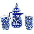 thumbnail image 2 of Ceramic Coffee Set - Blue Flower design (8.7 Pot & 1.6 Inch each Cup or 22 & 4.05 cm) - Asfour Outlet Trademark, 2 of 2