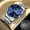 Hollowed-out blue background with silver edges, variant on Men's watch with hollowed-out back, quartz watch, fashionable, trendy, casual, business, simple, men's wristwatch, personalized and creative watch