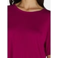 thumbnail image 4 of Time and Tru Women's Crewneck Tunic Tee with Short Sleeves, Sizes XS-XXXL, 4 of 5