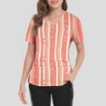 thumbnail image 4 of Ktyne Hauts de Sarrau pour Femmes à Col en V, Hauts de Sarrau Médicaux à Manches Courtes Extensibles, Uniforme de Travail pour Infirmières, Hauts de Sarrau Mode avec Poche, Rouge Melon D\'eau, L, 4 of 4