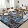thumbnail image 2 of HOMERRY Floral Print Non Slip Area Rug 8' x 10' for Living Room Washable Indoor Carpet, Blue/Gray, 2 of 5