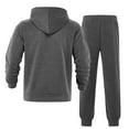 thumbnail image 5 of Dwelliawo Zip Up Sweatsuits for Men 2 Piece Heavyweight Solid Color Sweat Hoodie Jogging Sport Pant Set Casual Fall Winter Suits with Pockets Dark Gray M, 5 of 6
