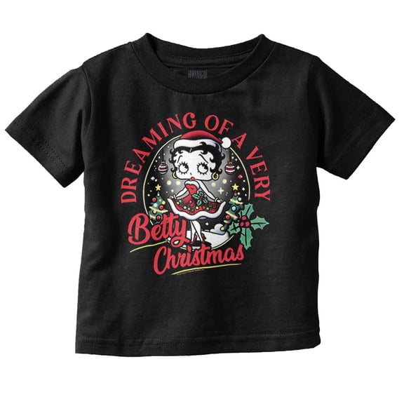 Betty Boop Dreaming Of Christmas Youth T Shirt Tee Girls Infant Toddler Brisco Brands 6M