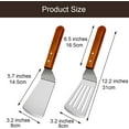 thumbnail image 7 of GIXUSIL 2 Pcs Metal Spatula for Cast Iron Skillet,Stainless Steel Grill Spatula Slotted Spatula Turner Fish Spatula with Wood Handle, Flat Top Grill Spatula, Griddle Metal Spatulas for Cooking BBQ, 7 of 7