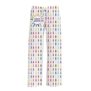 Collections Etc Unisex Cancer Warrior Elastic Waist Lounge Pants with Pockets Multi-Colored Large