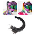 thumbnail image 4 of Casco s peluca rizada pelo, punk, 55 cm, Motocross peluca rizada pelo  para bicicleta mujer negro gris oscuro Macarena cola de caballo peluca de pelo, 4 of 7
