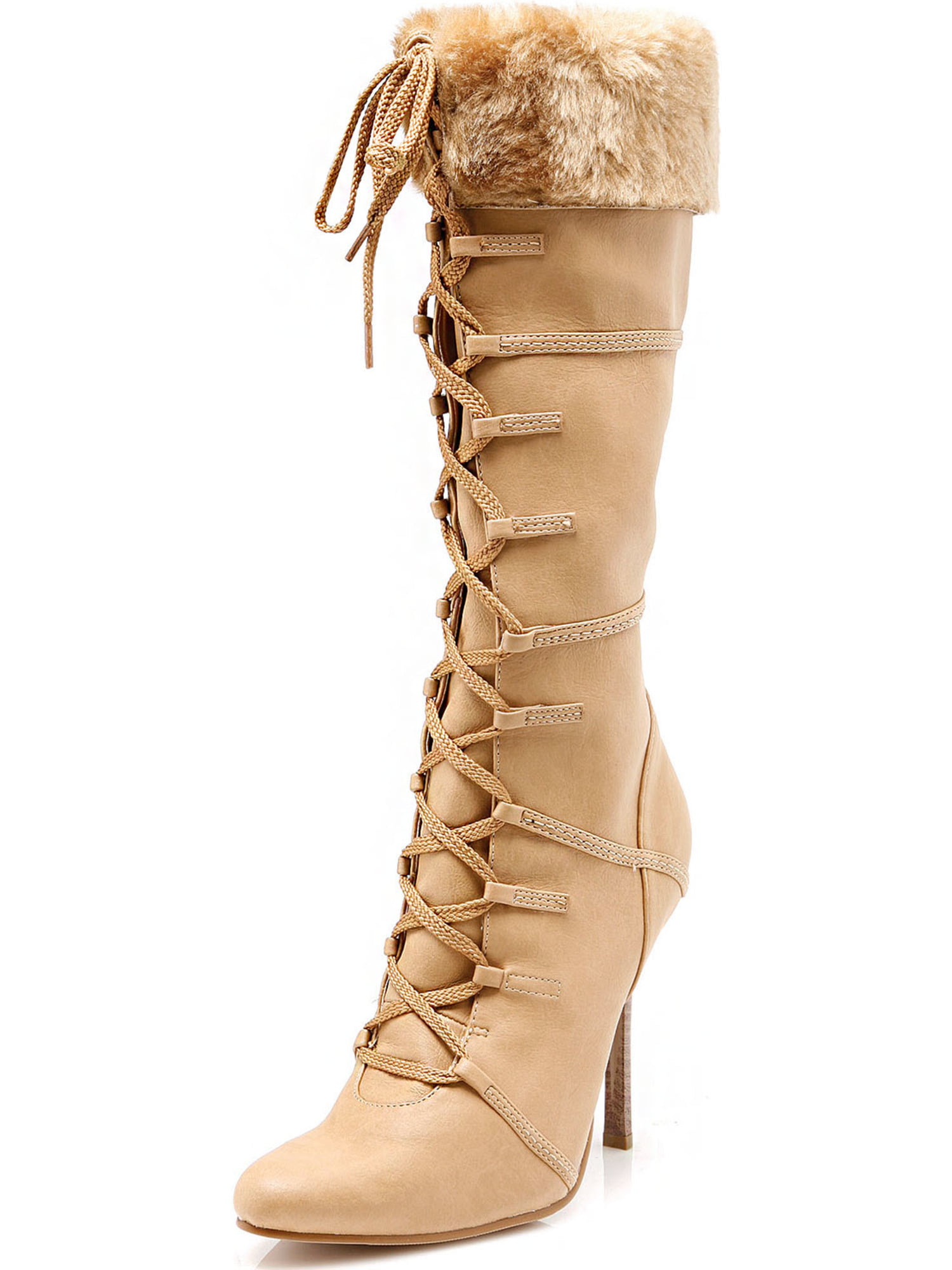 tan high heel boots