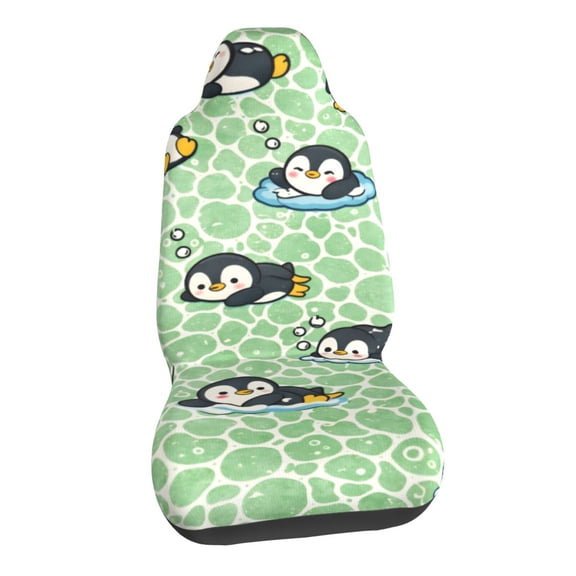 Cute Cartoon Penguin Car Seat Covers Stretch Car Seat Protectors Universal Fit