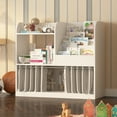 thumbnail image 2 of 5-Tier Kids Bookshelf with Curtain - Toy & Book Organizer for Nursery, Living Room & Kids Room (White), 2 of 10