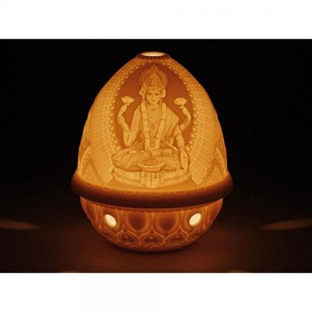 - SALE Lladro Porcelain LITHOPHANE VOTIVE LIGHT -GODDESS LAKSHMI 010.17339 Worldwide Shipping