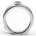thumbnail image 3 of Rhodium Brass Ring with AAA Grade CZ in Clear for Women Clear Stone Color Style 3W027 Size 8, 3 of 5