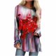 thumbnail image 2 of ICHUANYI Liquidación Mujeres Clásico Flores Impreso Tops Sueltos Manga Larga Camisetas Cuello Redondo Blusa ICHUANYI WER202308230030, 2 of 5