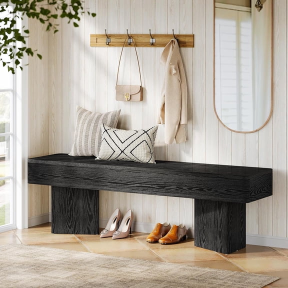 Tribesigns 47.24" Modern Black Entryway Bench
