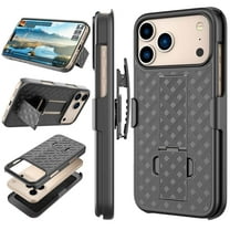 Tiflook For Apple iPhone 17 Pro Max 6.9" Case Holster Clip [Tstraw] Hard Shell Kickstand Secure Locking Belt Swivel Carrying Cover Black