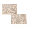 thumbnail image 1 of Oleegame 2PC Placemat Creative Rectangle PVC Placemat with Gold Foil, Heat- and Leaf-shaped Design, Perfect for Dining Table, Tea Cup, Western-style Dinner Mat Gold, 1 of 8