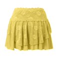 thumbnail image 5 of RUTAYY Women Lace Mini Skirts Cute Low Wasit Ruffled Half Skirt Fairy Layered Flowy Short Skirts E Girl Streetwear Solid Color Smocked Boho Pleated Skirts, 5 of 5