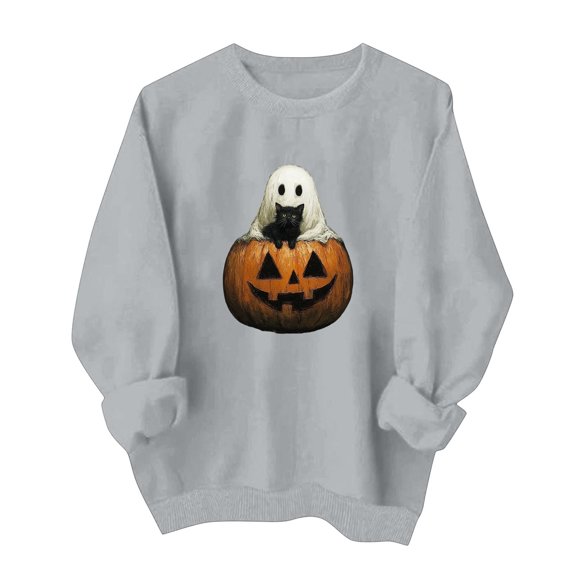 HOMBOM Womens Gray Oversized Sweatshirt Crewneck Comfort Colors Long Sleeve Loose Fall Pullover for Women Casual Vintage Sweat Shirts,M