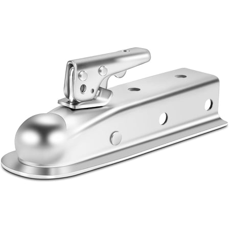 Straight Trailer Tongue Coupler for 2" Ball, 2" Channel Width Trailer Coupler 3,500LBS