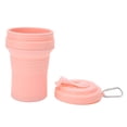 thumbnail image 3 of Taza de café plegable de silicona con aislamiento térmico y buen sellado, con pajita, 550 ml, color rosa, 3 of 14