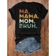 thumbnail image 2 of Boy Mama Shirt for Women, Funny Mom Life Graphic Tee, Casual Short Sleeve Crew Neck T-Shirt with MA MAMA MOM BRUH Back Print, 2 of 11