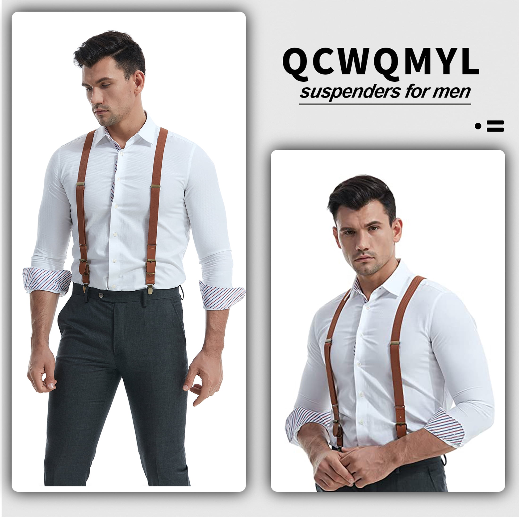 Mars Suspenders Men's Snap-On Suspenders - USA Made, Plastic Or Chrome Snaps, Multiple Colors
