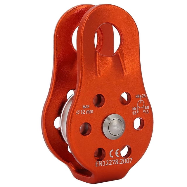 Greensen 26KN Aluminium Alloy Heavy Duty Single Swivel Rope Pulley Block for 12mm Rope Climbing , Climbing Pulley, Single Swivel Pulley