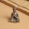 thumbnail image 1 of Llavero con colgante de estatua de Buda Sakyamuni envejecido de latón puro, colgante de NAFU de la suerte, Buda de bolsillo pequeño de bronce, 1 of 5