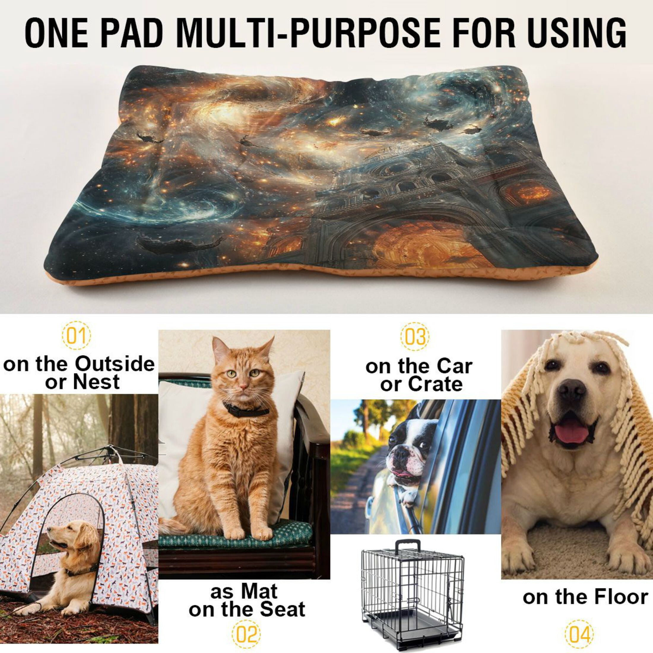 Qxltty Gate Of Chaos Ped Pad Wear-resistant and Hard to Bite Through Sleeping Pad for Small Medium Large Dogs Winter Pet Bed 36×24in