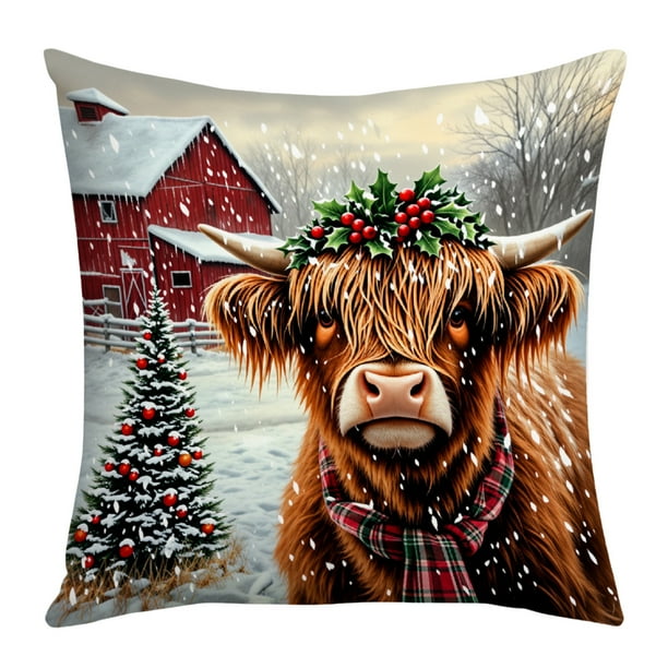 Decoraciones de Navidad para el Hogar 45x45cm / 17.72x17.72In Decoraciones para Dormitorio Conjunto de Almohadas de Navidad para el Cojín Del Sofá Del Hogar
