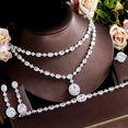 thumbnail image 6 of Sparkly White CZ Multi Layer Costume Necklace Earrings Ring Bracelet Jewelry Set, 6 of 7