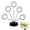 black, variant on Agiufgs Photo Holder Tree Metal, Keeps 5 Photos or Cards in Radial Display, for Desk Office Wedding Reception Kitchen, Black