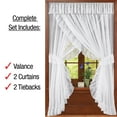 thumbnail image 4 of Collections Etc Isabella Ruffled Sheer Fabric Rod Pocket Window Curtain Set, White, 4 of 9