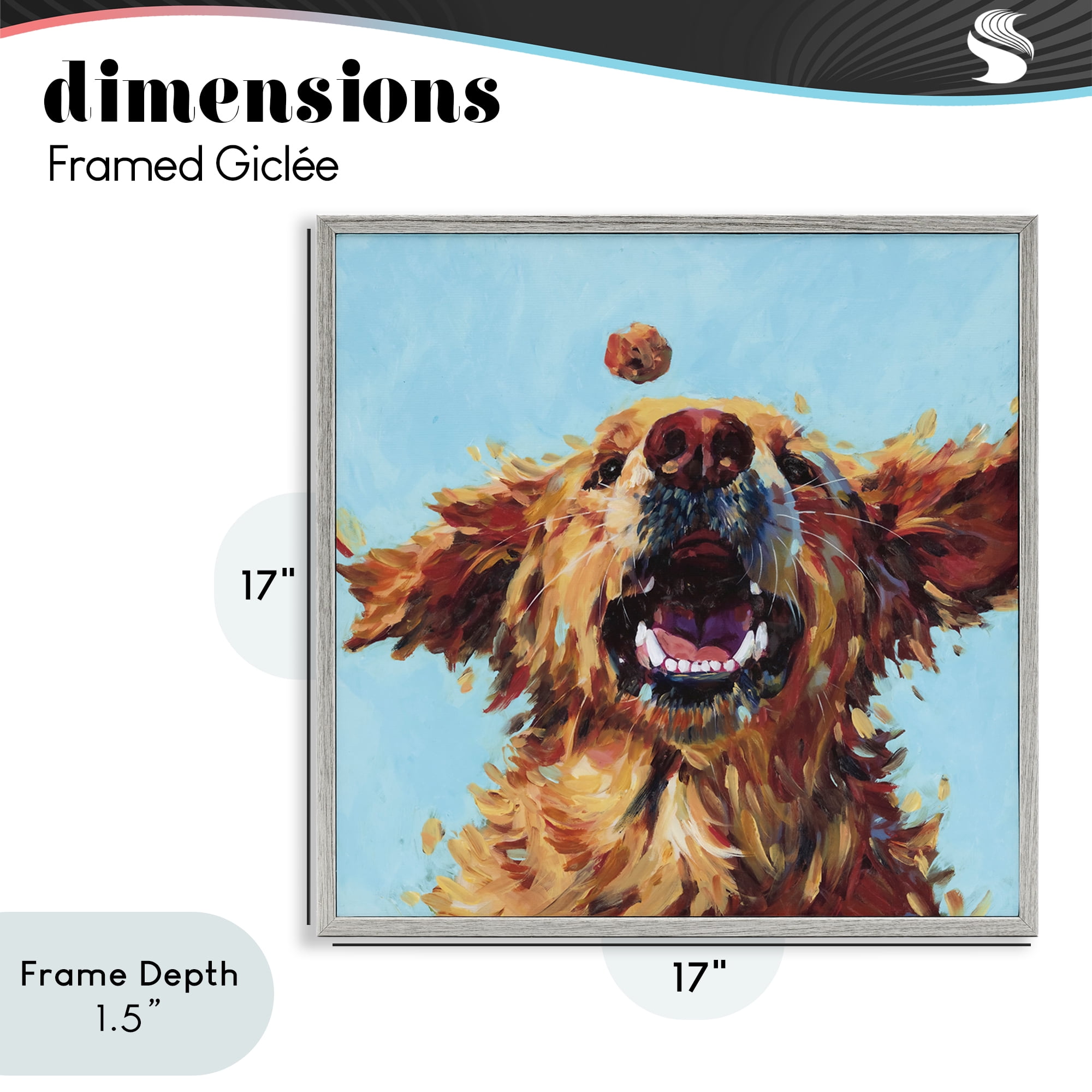 Stupell Industries Treato Loyal Dog Gray Framed Giclee Art, design by Studio Bautista