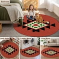 thumbnail image 5 of Red Black Green Boho Round Area Rug 7 FT,Non Slip Living Room Area Carpet,Farmhouse Vintage Abstract Geometric Washable Soft Circular Rug Floor Carpet for Bedside Office Play Room Classroom, 5 of 9