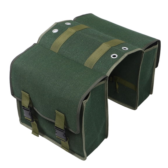 SOPOTUTU Green Canvas Motorcycle Saddle Bag Retro Style Side Gear Bag Spacious Storage Pannier